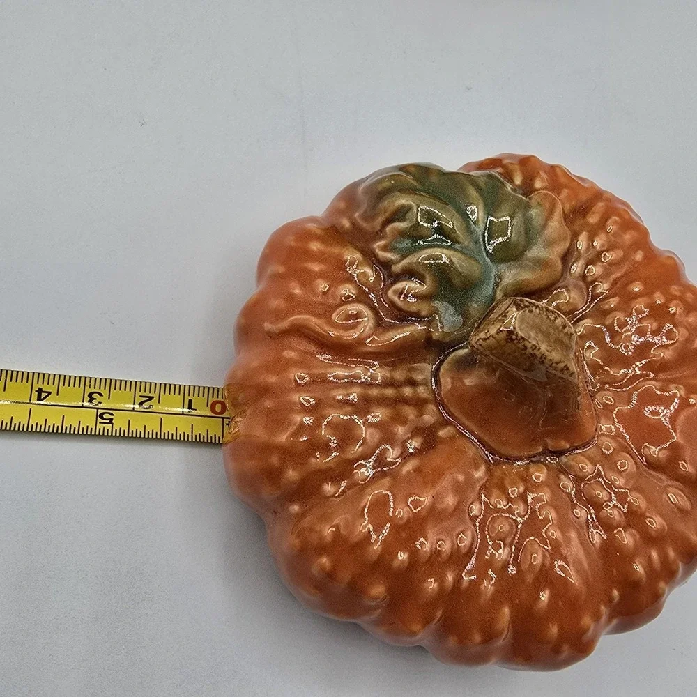 Pair‎ of Ceramic Pumpkins Fall Decor Halloween Autumn